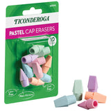 Ticonderoga Pencil Cap Erasers, Assorted Pastel Colors, 10 Count Ticonderoga