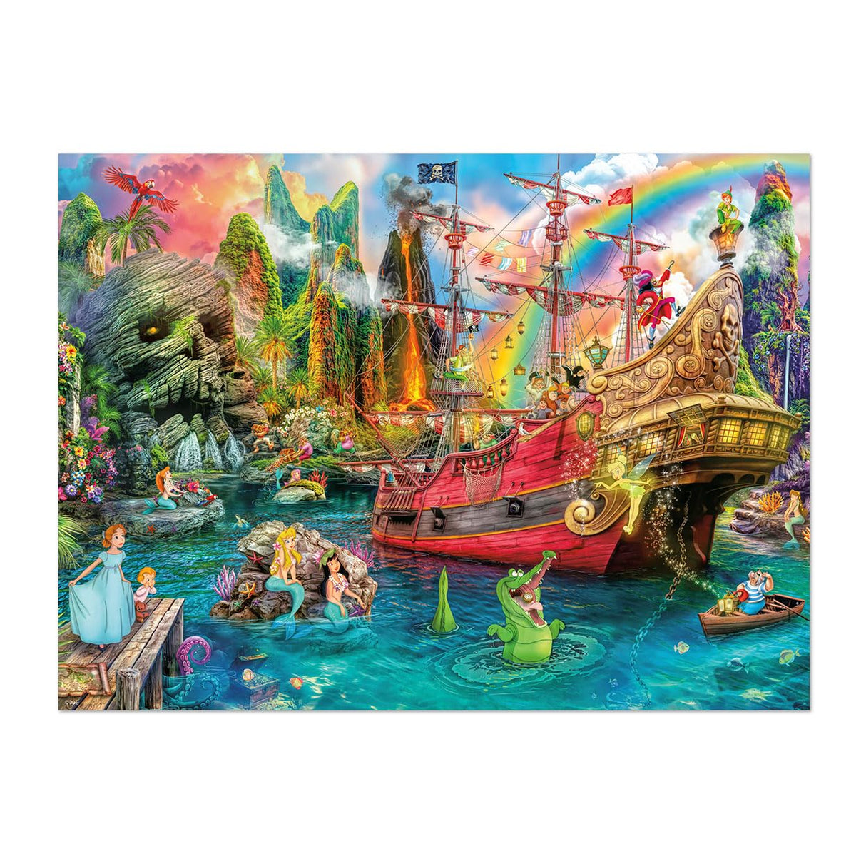Ceaco - Sapphire Select - Disney - Aimee Stewart - Peter Pan Mermaid Lagoon -1000 Piece Jigsaw Puzzle – Challenging & Fun – Blue Core Puzzle Board – Giftable Display Box - Full Size Poster Included Buffalo Games