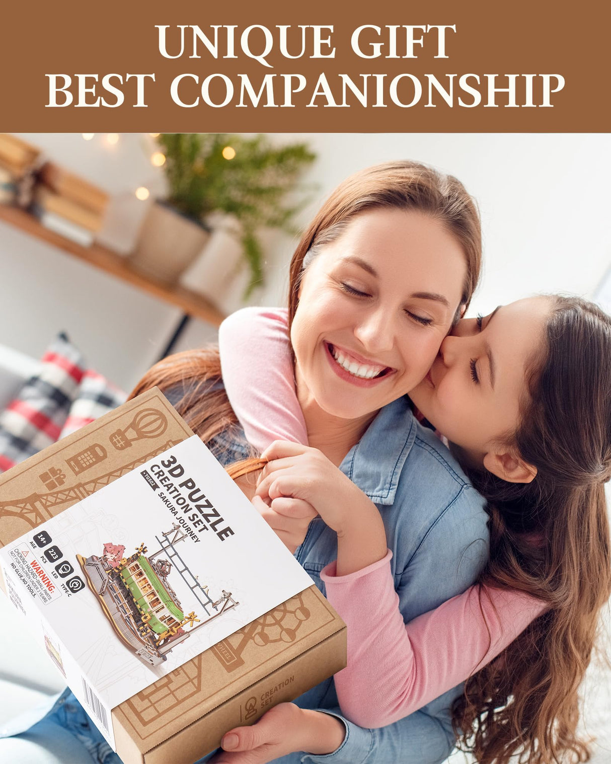 Wowood 3D Wooden Puzzles for Adults-Sakura Journey Tram, Model Car Kits Building Set for Adults, DIY Hobby Craft Kits Creative Gift STEM Toy for Girls Boys (223PCS) Wowood