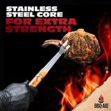 BBQ-AID 3 Piece Grill Set BBQ Accessories - Kitchen Tongs, Metal Spatula & Fork Utensils - Heavy Duty Stainless Steel Barbecue Grill Utensils for Outdoor Grill with Solid Sturdy Wood Handles BBQ-Aid