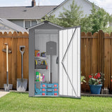 Galvanized Steel Outdoor Storage Shed - Waterproof Metal Utility Cabinet with Lock, 65" Large Capacity for Garden Tools & Equipment, Easy Assembly (Black) Majnesvon