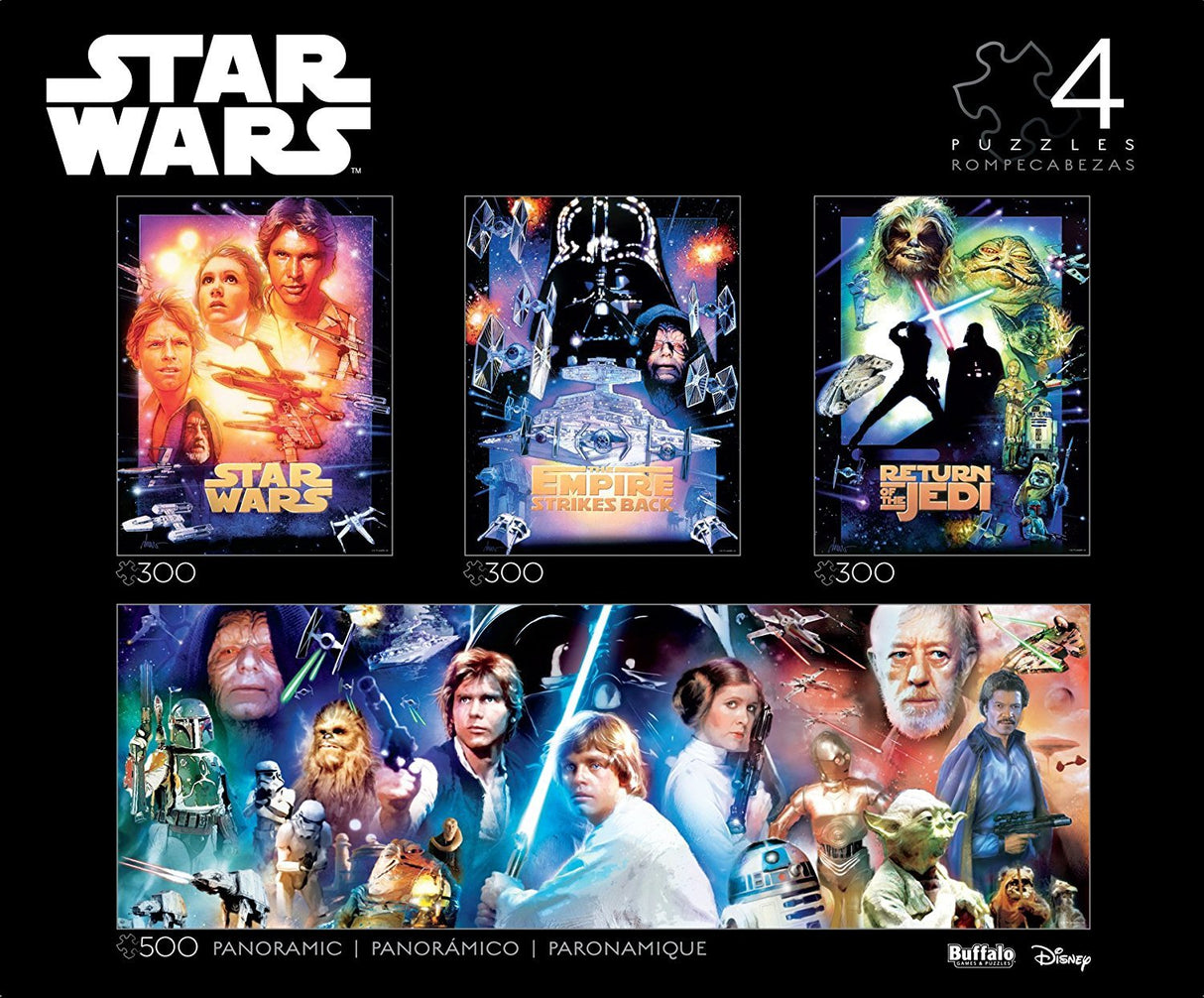 Buffalo Games - Star Wars - 4 x 1 Multipack - Multi Piece Jigsaw Puzzle For Adults -Challenging Puzzle Perfect for Game Nights - Finished Size Varies Buffalo Games