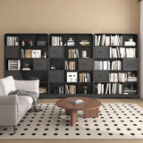 70" Tall Book Shelf and Bookcase, Tall Bookshelf with Storage, 48" Wide Modern Bookcase with Adjustable 3 Bins Storage, Large Bookshelf Wood 13" Deep Display Shelves for Living Room, Home Office,Black SOLACE FURNITURE