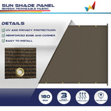 Windscreen4less 12'x18' Outdoor Pergola Replacement Shade Cover Canopy for Patio Privacy Shade Screen Panel with Grommets on 2 Sides Includes Weighted Rods Breathable UV Block Brown Windscreen4less