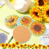 UPINS 8Pcs Sunflower Diamond Art Painting Coasters for Drinks DIY Coaster Diamond Art Kits for Adults Diamond Art Craft Supplies (Sunflower) UPINS