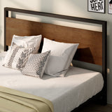 Zinus Suzanne Kingsize Bamboo & Metal Platform Bed Frame with Footboard - No Box Spring Needed, Easy Assembly Zinus