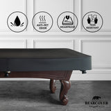 BearCover Heavy Duty Leatherette Billiard Pool Table Cover, Waterproof & Tearproof Covers for Pool Table 7/8/9FT Fitted (8 Feet/ Black) BEARCOVER