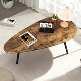 WDSHIYI Modern Coffee Table for Living Room Small Mid Century Coffee Tables Rustic Oval Coffee Tables Retro Accent Sofa Center Tables for Living Room Easy Assembly 22" D x 43" W x 18" H WDSHIYI