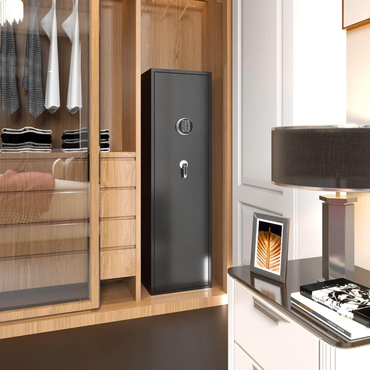 AOBABO 8-Rifle Gun Safe with Quick Access Keypad Lock, Security Cabinet Long Safes Gun Cabinet for Shotguns with Pistol Pocket Aobabo