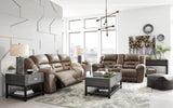 Signature Design by Ashley Stoneland Faux Leather Power Reclining Sofa, Light Brown Signature Design by Ashley