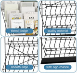 ybaymy 6-Tier 30" Wide Metal Magazine Holders,Wire Countertop Rack with Sign Channel,Retail Book Brochure Magazine Display Stand Literature Greeting CD Card Rack for Book Signing,Vendor Booth ybaymy