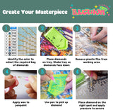 bleihum Starry Night Diamond Painting Kits- Tree Diamond Art for Adults,Gem Painting Crafts for Adults Home Wall Decor,DIY 5D Gem Art Moon Perfect for Relaxation(12x16 Inch) bleihum