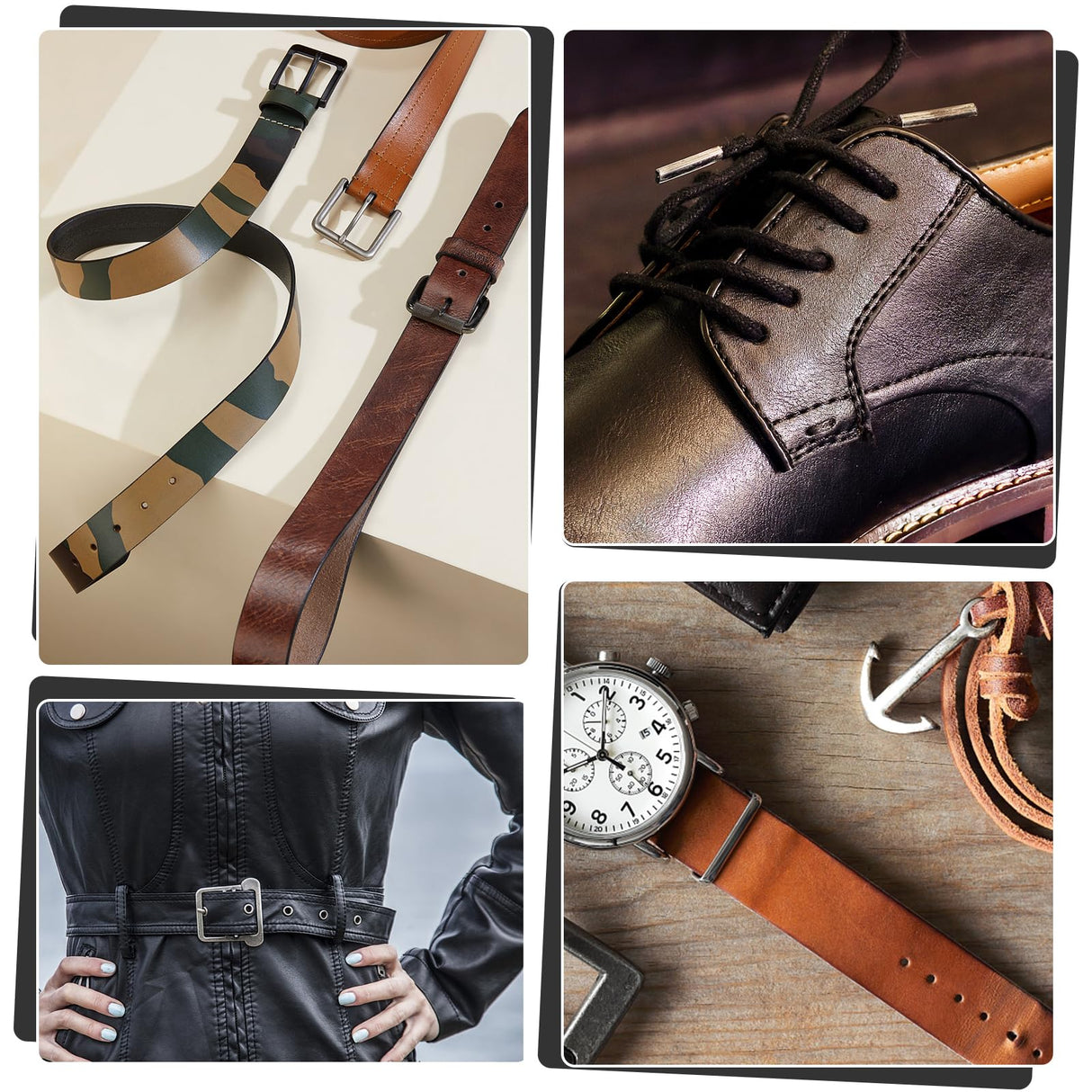 TLKKUE Hole Punch(1.0-10mm), Round Leather Working Hollow Punch Steel Heavy Duty Hole Punches with Leather Carving Hammer Cutting Mat for Watch Band, Belt, Wristband DIY Crafting TLKKUE