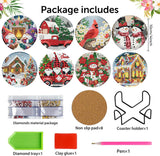 8 Pieces Christmas Diamond Art Coasters Kit, Christmas Diamond Painting Coasters, Diamonds Art Painting Kits, 5D DIY Full Drill Diamonds Arts Kits for Adults Gift & Home Decor croshom