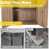 Aivituvin Outdoor Storage Shed Upgraded with Strong Metal Frame Garden Tool Shed Storage House Cabinet with Adjustable Shelfs and Wooden Floor 4.6 x 2.42FT (Dark Brown) Aivituvin