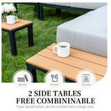 PIZZELLO 8-Piece Outdoor Patio Furniture Set All-Weather Outdoor Conversation Set w/ 6" Ultra Thick Cushions and 2 Coffee Tables, Adjustable Modular Sectional Sofa for Porch, Balcony, Beige PIZZELLO