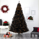 Nearly Natural 10ft. Black Artificial Christmas Tree with 950 Clear LED Lights and 3056 Tips Nearly Natural
