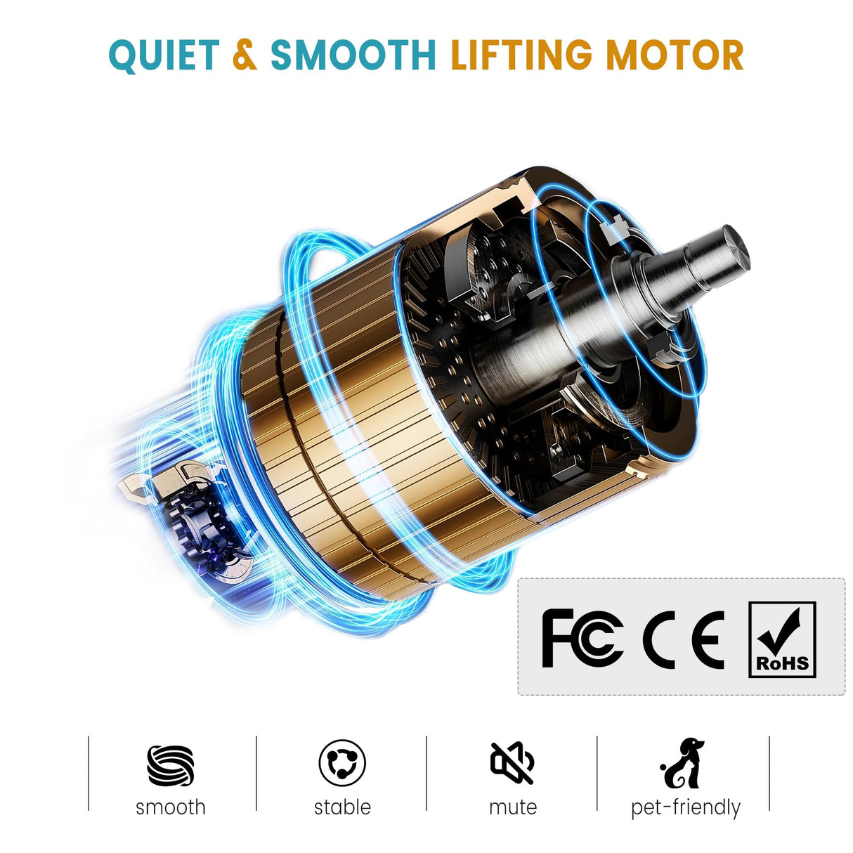 Garveelife Electric Dog Grooming Table, 46" Heavy Duty Pet Grooming Table w/Table Top & Overhead Arm Height Stepless Adjustable GarveeLife