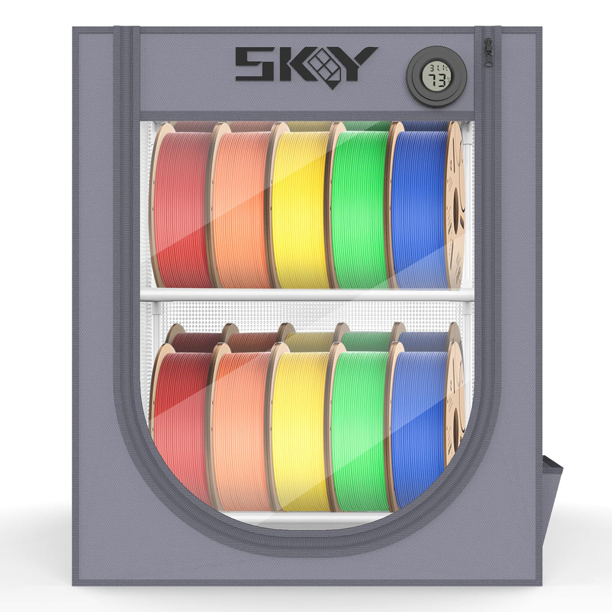 3D Printer Filament Storage Box with Hygrothermograph,Dustproof and Waterproof Storage Box Isolate Pets for Storage Double Layer Storage Rack and Easy to Store 20 roll Pack Cregrant3D