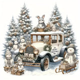 Christmas Diamond Art Kits for Adults, Winter Christmas Truck Diamond Painting Kits for Beginners,5D DIY Full Drill Snowman Paint by Diamonds Gem Art Painting Kit for Home Wall Decor 13.8x13.8inch GXGLLPZBY