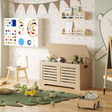 DINZI LVJ Storage Chest, 39.4”Wooden Storage Box with 2 Safety Hinges, Entryway Shoe Bench with Flip-Top, Farmhouse Style Trunk for Living Room, Bedroom, Play Room, Easy Assembly, Natural DINZI LVJ