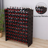 FDHUIJIA Wine Rack Cabinet 90 Bottle Wooden Stackable Storage freestanding Floor Modular Wine Cellar Shelf FDHUIJIA