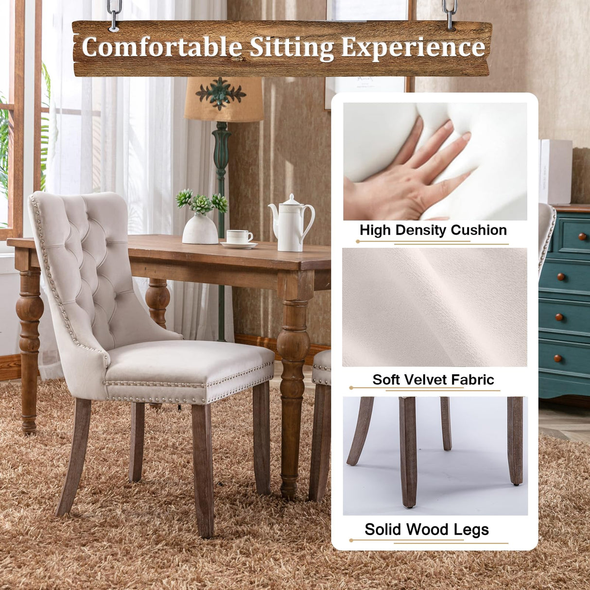 63"-94" Large Extendable Dining Room Table Set for 10, 11-Piece Oval Dining Table Set with 10 Beige Upholstered Chairs, Space Saving Farmhouse Expandable Kitchen Table Set with Fluted Wood Base Pvillez