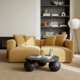 Acanva Corduroy Convertible Modular L Shaped Sectional Sofa, 4 Seater Free Combination Corner Couch, Convertible to DayBed, Wide Loveseat with Moveable Ottomans for Small Spaces, Sleeper Bed, Yellow Acanva