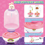 Pottery Wheel for Kids for Beginners, Mini Pottery Wheel,18 Miniature Clay Projects with 3 Pack Air Dry Clay, Arts and Crafts for Kids Ages 8-12 HEJIN
