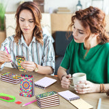 Fuyoooo 12 Pcs Mandala Diamond Painting Notebook DIY Mandala Cover Notebook Diamond Art Kits Notepad 5D Flower Diamond Journal Art Accessories for Adults Crafts Diamond Sketchbook with Tools Gift Fuyoooo