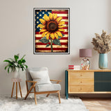 SKRYUIE Paint by Numbers Kit for Adults Beginner Sunflower, Acrylic American Flag Oil Painting by Numbers Kits with PaintBrushes Paintwork Art Crafts Canvas for Home Decor 16x20 inch 07 SKRYUIE