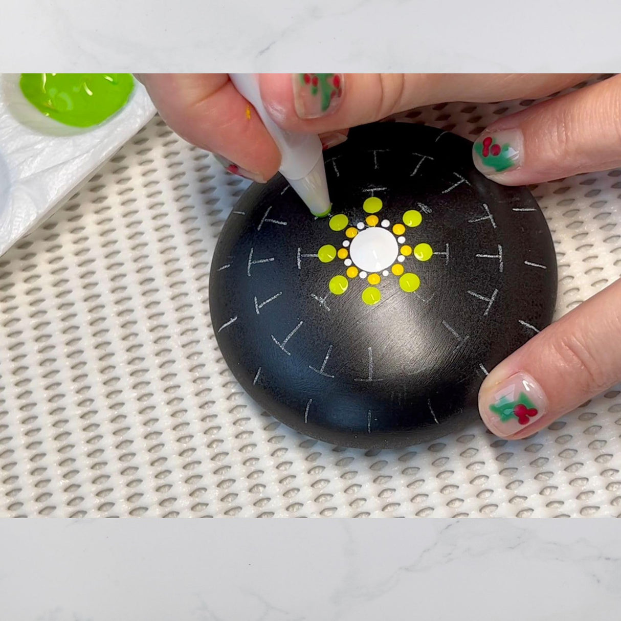 Silicone Mold for Making Stones with Dome Template - Design #3 by Happy Dotting Company - Round and Smooth for Dotting Rocks and Mandala Art DIY Crafts Painting Drawing - Gypsum and Cement Casting Happy Dotting Company