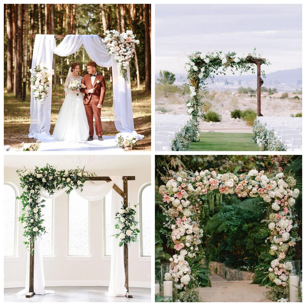 Wooden Wedding Arch, Wooden Arch 7.48FT Wood Arch Backdrop Stand Square Arch Wedding Arbor Wedding Arches for Ceremony Wood Arch Frame Kapaga