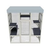 YZU 70.1" Wood Catio Outdoor Cat Enclosure Indoor Cat House with Waterproof Roof Top, 5 Platforms & 2 Resting Box, UV Resistant Gray (62.6 x 32.3 x 70.1 inches) YZU