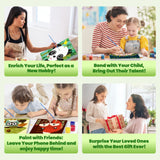 Bowetile 4 Pack Framed Paint by Numbers for Kids Beginners, Easy Cartoon Paint by Numbers for Kids Ages 8-12 on Canvas, DIY Oil Acrylic Number Painting Art Crafts for Home Wall Decor, 8x8in Bowetile