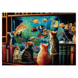 Cat Kitten Puzzle for Adults 1000 Pieces, Funny Cute Jigsaw Puzzle, Fish Flower Book Puzzle BBOLDIN
