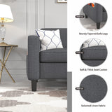 Sectional Sofa Couches for Living Room, Small Space Couch L-Shaped Sofa, 3 Seat Modern Sofas Convertible with Storage Ottoman for Small Space, Bedroom, Offices and Apartments, Dark Grey Grzyhem