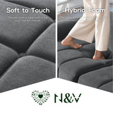 N&V Foam Sofa, Made with All Foam, Great for Livingroon and Bedroom (Black) N&V