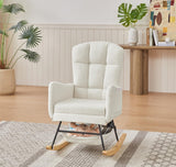 oaaktu Nursery Rocking Chair,Upholstered Glider Rocker with High Backrest for Living Rooms, Bedrooms, Offices (22A) oaaktu