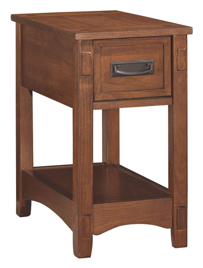 Signature Design by Ashley Breegin New Traditional Wooden Chair Side End Table with 1 Drawer and 1 Fixed Shelf, Brown - WoodArtSupply