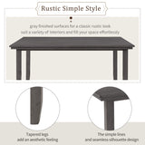 Harper & Bright Designs 6 Pieces Wooden Dining Table Set, Rectangle Table and 4 Chairs with Bench with Cushion, Kitchen Table Chairs Set for 6 Persons, Dining Room Set (Gray) Harper & Bright Designs