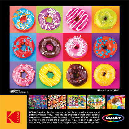 RoseArt - Kodak Premium - I Love Donuts - 350 Piece Jigsaw Puzzle for Adults