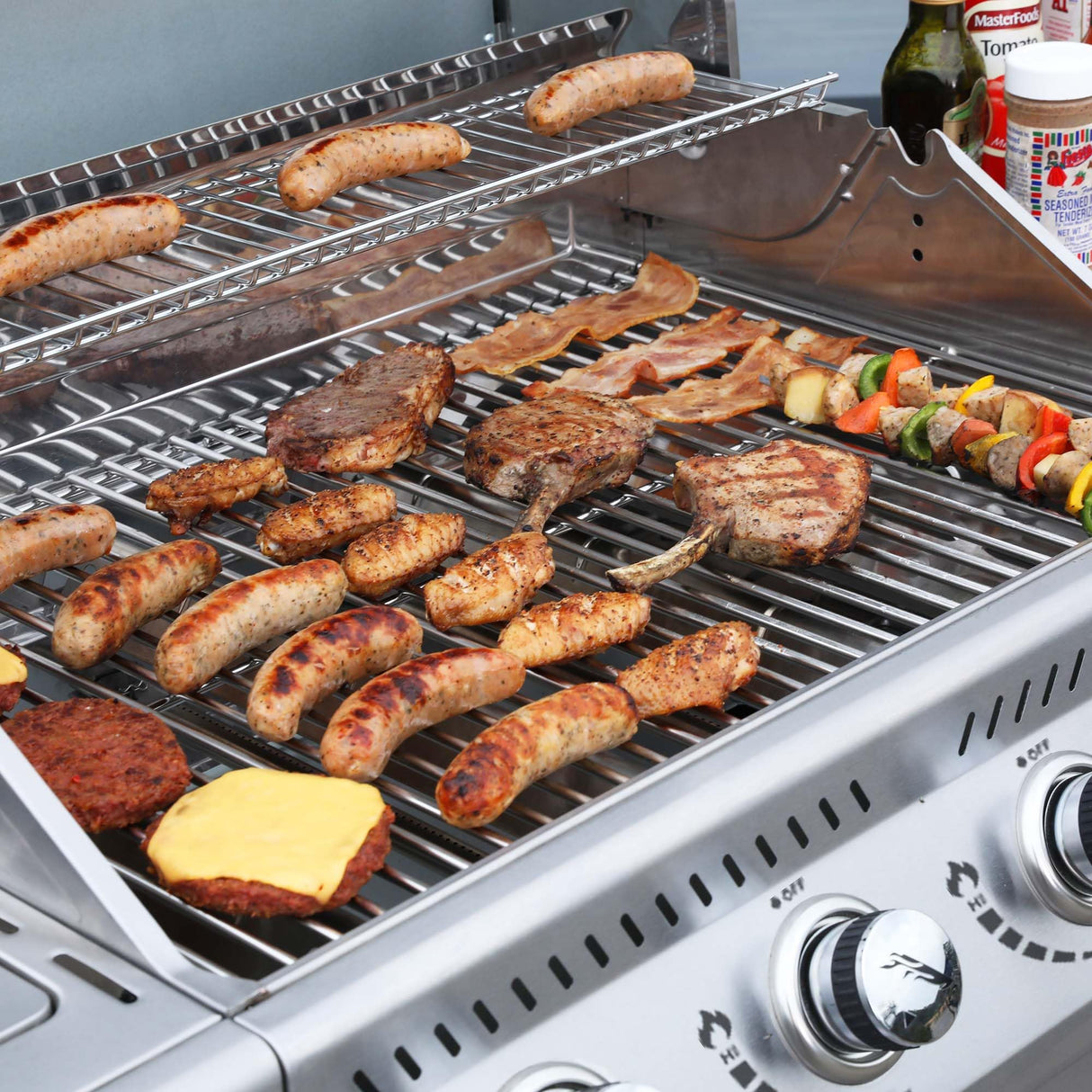 Royal Gourmet GA4402S 4-Burner Propane Gas Grill with Side Burner & Warming Rack, Stainless Steel Gas Grill with 54,000 BTUs Output for Barbecue Grilling & Backyard Cooking, Silver Royal Gourmet