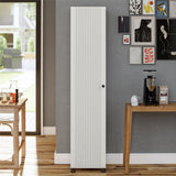 SystemBuild Evolution Kendall Utility Storage Cabinet, 16" Wide, Fluted White SystemBuild