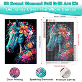 Genius maker Horse Diamond Painting Kits for Adults, 5D Animal Diamond Art Kits for Beginners DIY Full Drill Diamonds Painting Pictures, Diamond Gem Art Painting DIY Crafts Kit Decor, 12x16inch Genius maker