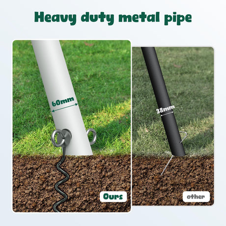 Hapfan 7.3ft Tall Heavy Duty Swing Set, 3 Swings Metal Swing Sets for Backyard, Big Kids Playset for Playground Outdoor Hapfan