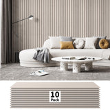 Art3dwallpanels 10 Pack Acoustic Panels, 48" X 12" X 0.35" Soundproof Wall Panels, Self Adhesive High Density Sound Absorbing Acoustic Treatment for Recording Studio, Office, Camel Art3dwallpanels