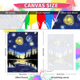 TINY FUN 6PC Paint by Number Kit for Adults DIY Oil Painting Kit 12x16 Inch Unframed Canvas, Nature Landscape Art Beginner Friendly Craft Kits for Home Decor Gift TINY FUN