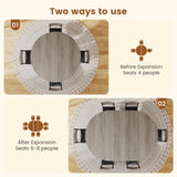 Itaar Round Extendable Dining Table Set for 4-6 People, 5-Piece Kitchen Table Set with 4 Cushion Chairs, Dining Room Table for 6 with MDF Board & Metal Frame for Small Space, Easy Clean, Rustic Grey Itaar