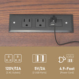 Hlivelood Farmhouse LED Nightstand Set of 2 with Charging Station, Rustic End Table with Barn Door & Storage Shelf, Bedside Table for Bedroom, Living Room, White Hlivelood